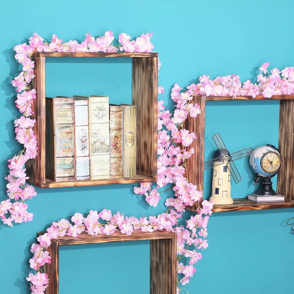 1-10PCS 180m Artificial Cherry Blossom Garland Fake Flower Vine Wall Decoration Wedding Party Backdrop DIY Home Garden Decor