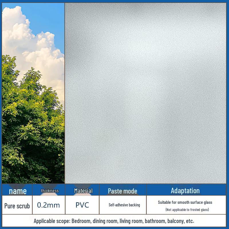 Matowa Folia Statyczna na Okno - Prywatność i Ochrona przed Podglądaniem, Bezklejowa Naklejka na Szkło do Salonu