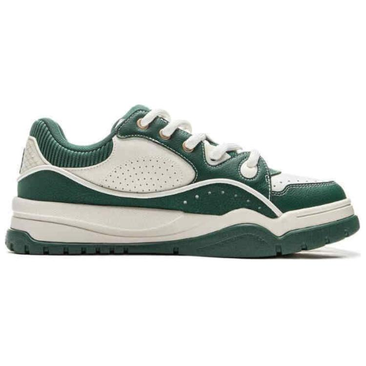 New LiNing Slip Resistant Cushioning Wear Resistant Low Top Skateboard Shoes Men's White Green AGCV059-1