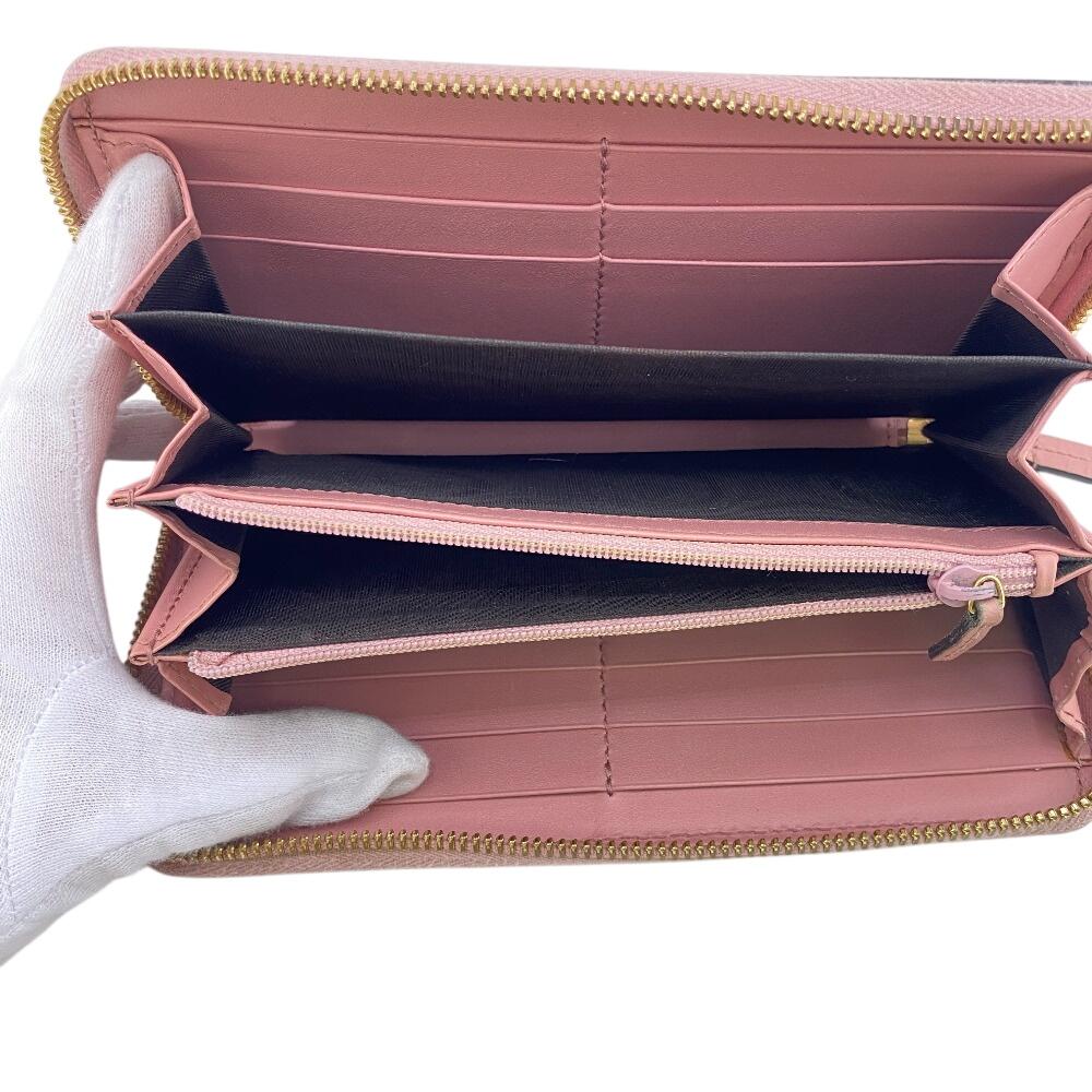 GUCCI 410102 Zip Around Guccisima leather Purse pink leather Women Used