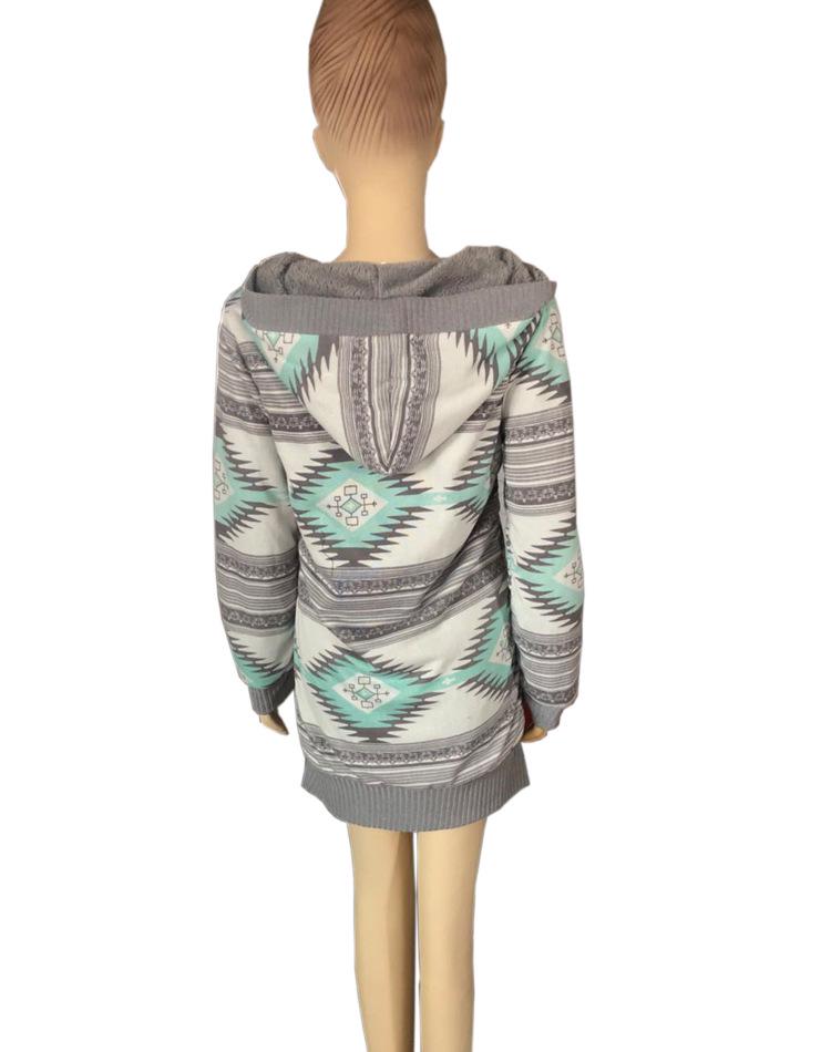 Winter 2021 Hooded Plus Velvet Thick Knit Cardigan Sweater