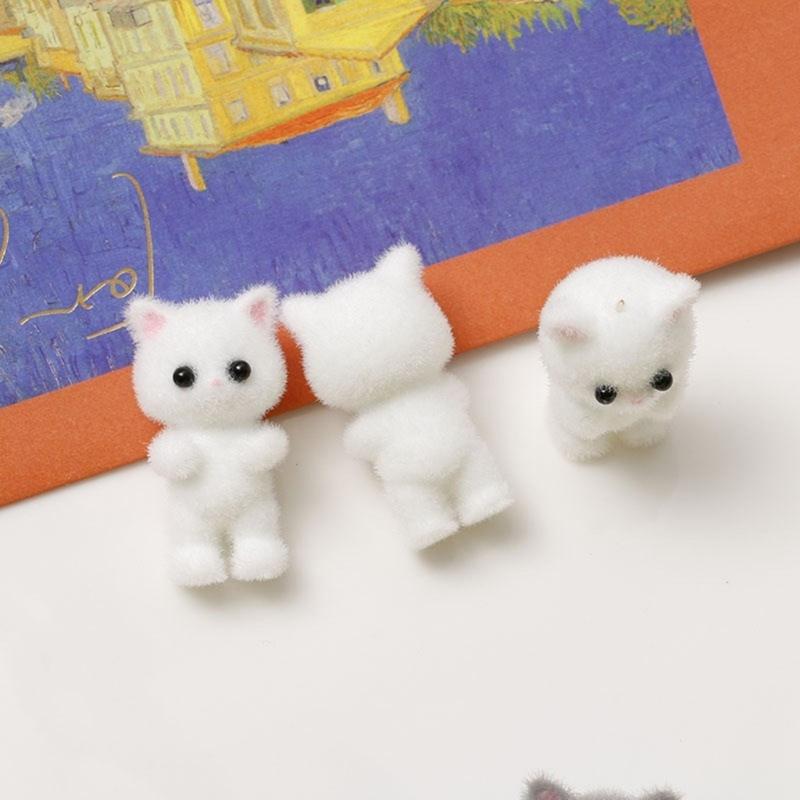 Soft and Adorable 3D Cat Headwear Captivating Cartoon Cat Half Hole Adornment Cartoon Cat Earring Necklace Pendant