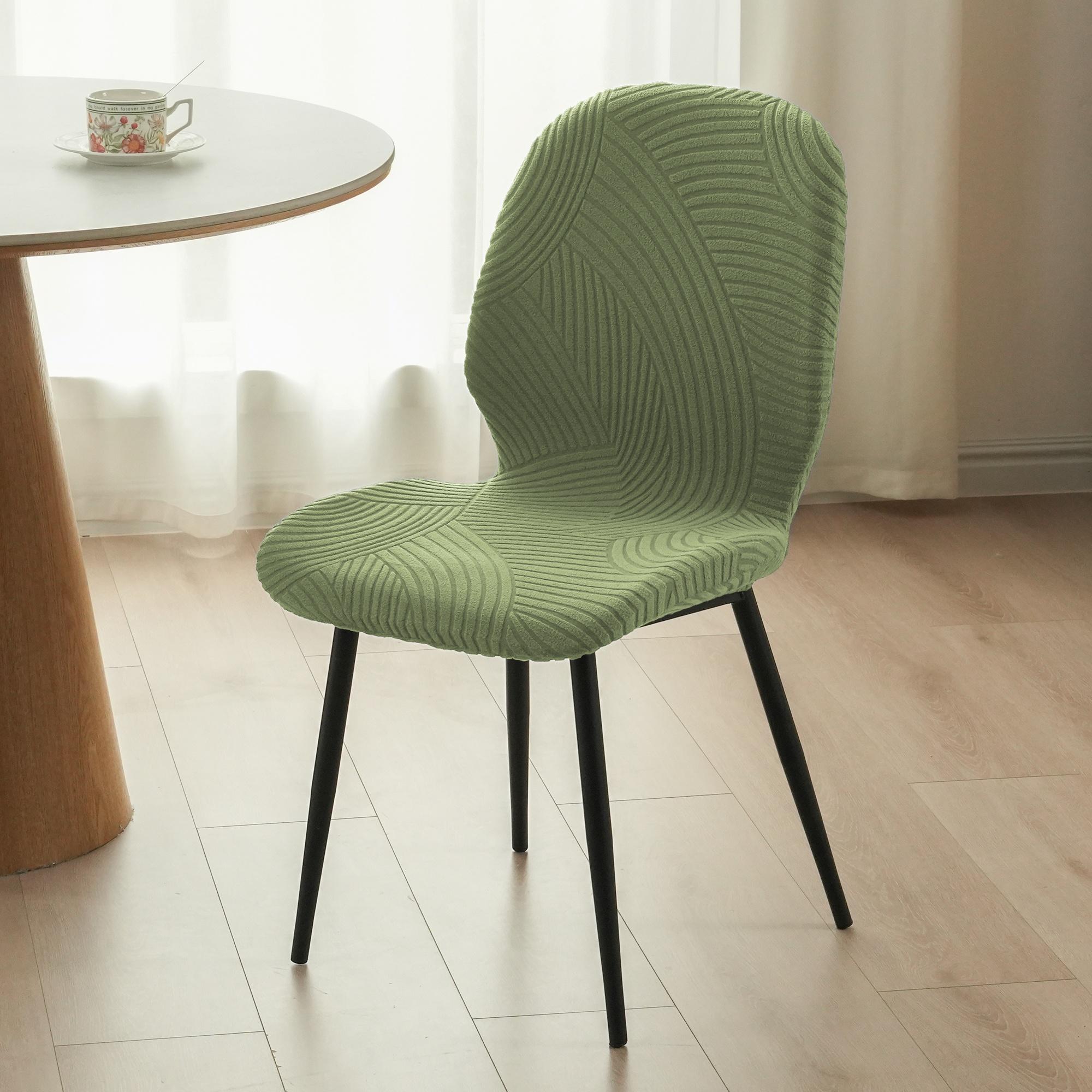 

Solid Color Curved Armless Chair Cover All Seasons Dining Chair Cover Dust-proof Chair Protective Case for Wedding Party 1pc
