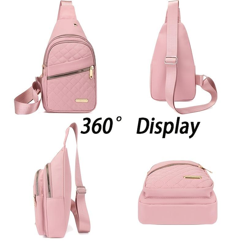 Lightweight Quilted Casual Chest Bag, Foldable Portable Trendy Versatile Tote Shoulder Bag, Ideal for Daily Use, Travel, Outdoor