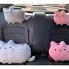 YUYAKESHI Lumbar Cushion, For Cars, Lumbar Support, Cute, Cats, Driving, Car Accessories, Chair, Back Cushion, Buckle Included (Gray, Lumbar Cushion)