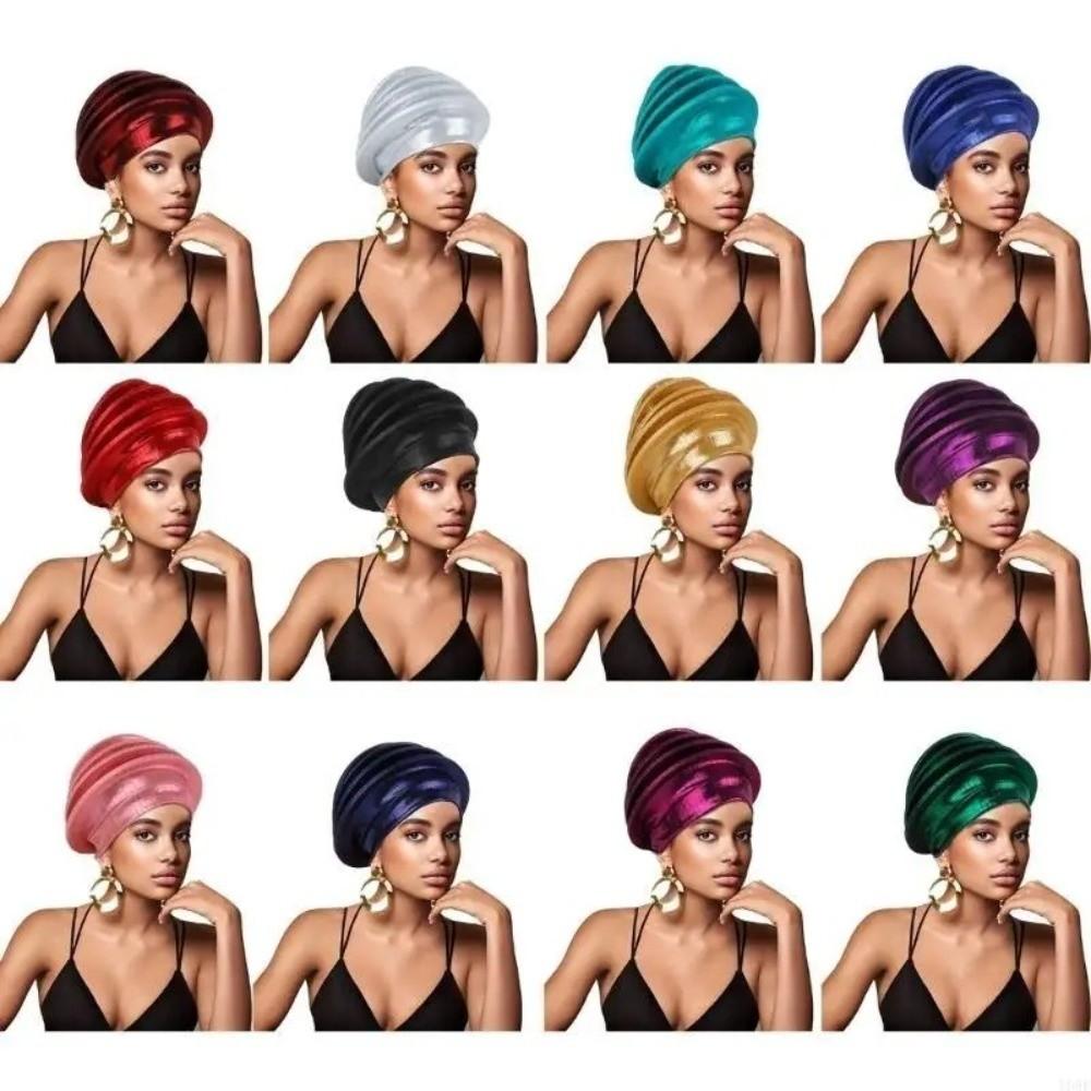 Traditional Spiral Beret Solid Color Nigeria Headpiece  Wedding Party African Lady Use