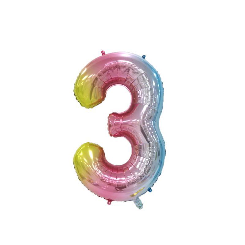 Small Digital Balloon 16-Inch Us Version Of Thin Body Decoration Birthday Party Aluminum Film Balloon Digital Balloon