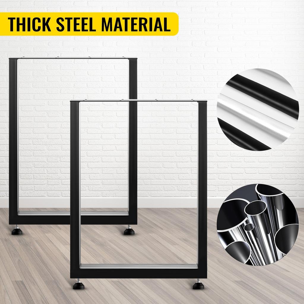 Black Metal Table Legs Set of 2 Steel Table Legs 28x23 Inch Dining Table Legs Office Table Legs Computer Desk Legs Steel Bench Legs Country Style