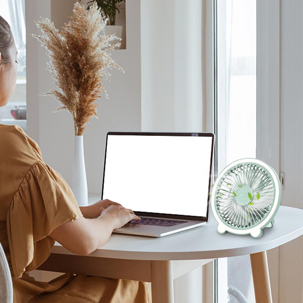 Desk Fans Small Quiet Portable Personal Fan Desktop Cooling Rechargeable Cool Gadgets With Night Light 3 Speeds Wall Mount For
