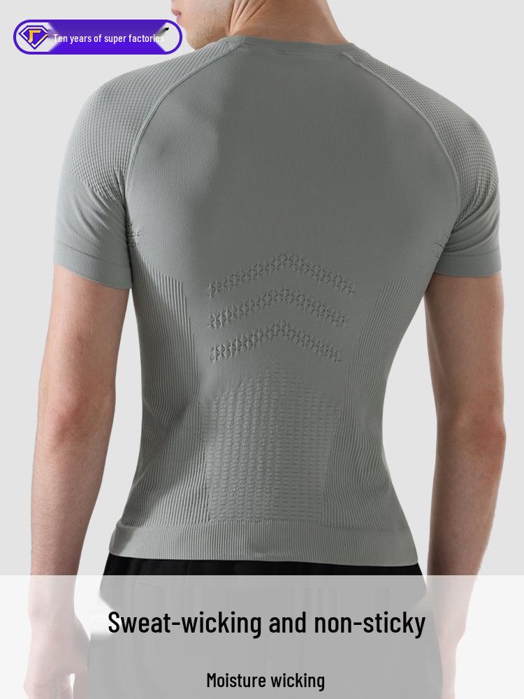 Men's Quick-Drying Seamless Compression T-Shirt - Ideal for Yoga, Cycling & Fitness