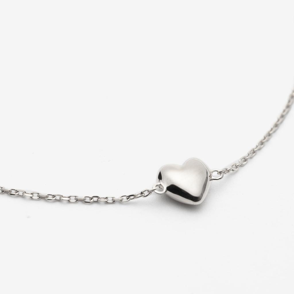 BLOOM Rhodium Heart [Official] Women's Bracelet, Silver, Plated, Motif, 0774-0458-0019-0000