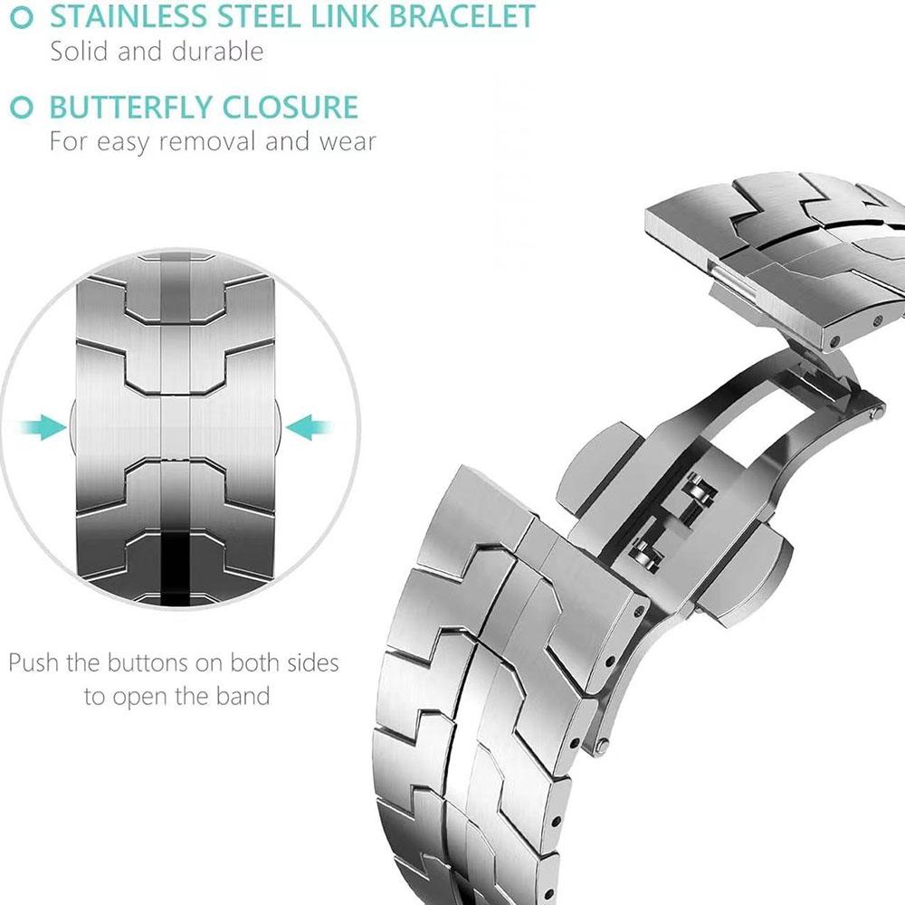 Watch Band For Google Pixel Watch 3 41mm/Watch 2/Watch Butterfly Clasp Stainless Steel Wrist Strap