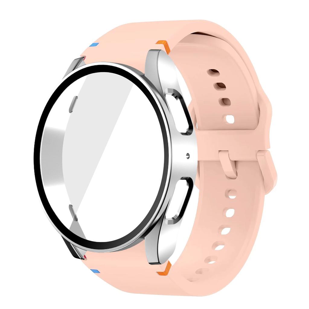 Silikonarmband für Samsung Watch 7 6 5 4 40mm 44mm 5Pro 45mm Armband Mit Hülle Displayschutz Bumper Abdeckung für Handgelenkschmuck