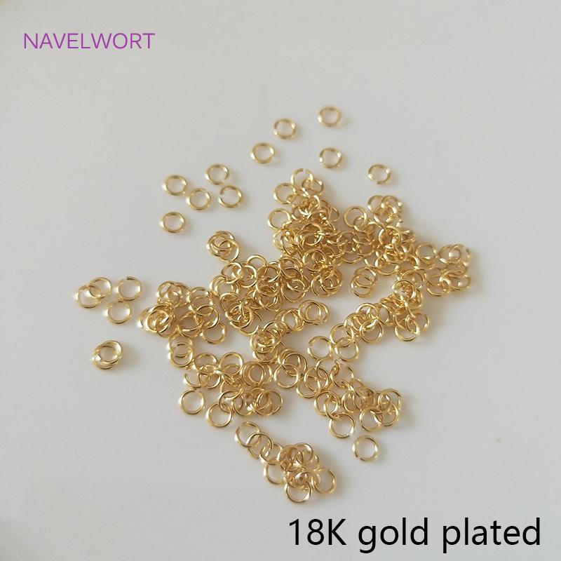 

Multi Size 14K/18K Gold Plated Open Jump Ring Connecting Rings For Jewelry Making Supplies Brass Split Rings Jewelry Accessories 0.6mmx3.5mm-200pcs