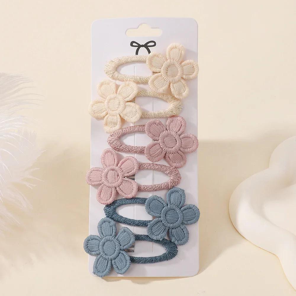 6 Stück/Set Niedliche Gänseblümchen Haarspangen für Baby Mädchen Hübsche Pony Seitenklammern Haarnadeln Prinzessin Haarspange Kinder Haarschmuck