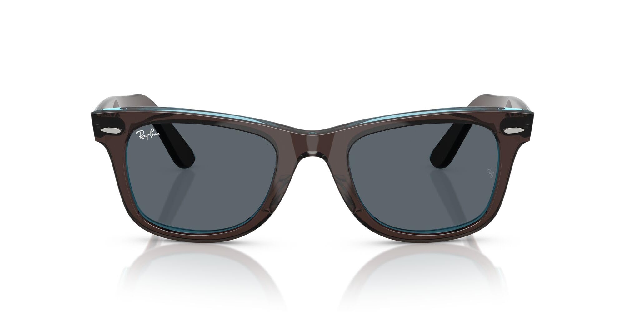 sunglasses 0RB2140F WAYFARER TRANSPARENT BLU BLUE 52mm BROWN ON 1446R552 Asian Fit Ray-Ban