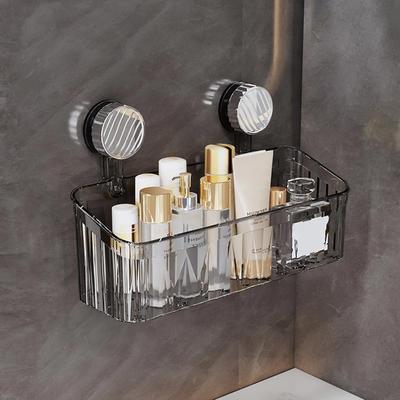 Modisches Saugnapf Badezimmerregal Wandmontage Bohrloses Aufbewahrungsregal Kosmetikständer für Shampoo Seife Make-up