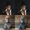 Spooky Skeleton Biochemical Mask For Halloween Events Full Cover Silicone Accessory With Hat