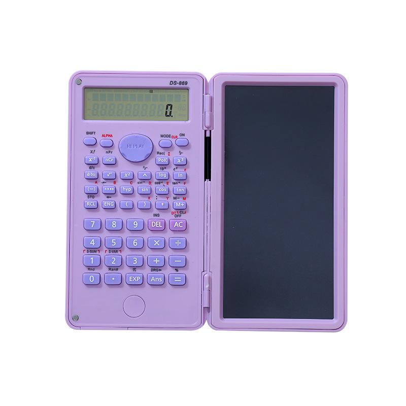 Scientific Calculator with Reusable Foldable LCD Writing Tablet Multi Calculation Modes for Accountants Daily Work School Exam