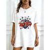 Oversized T Shirt Black Xoxo Heart Print Graphic Tee For Casual Wear And Street Style