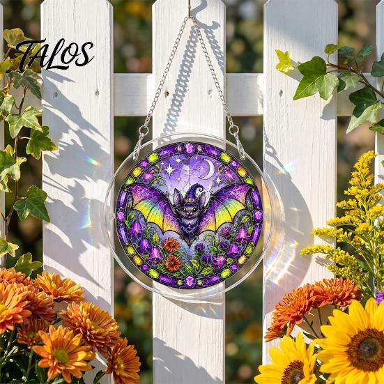 Talos Halloween Acrylic Puzzle Suncatcher, 7.87 Inch Sun Catcher Window Hanging Ornament, Ideal for Gifting and Home Decor