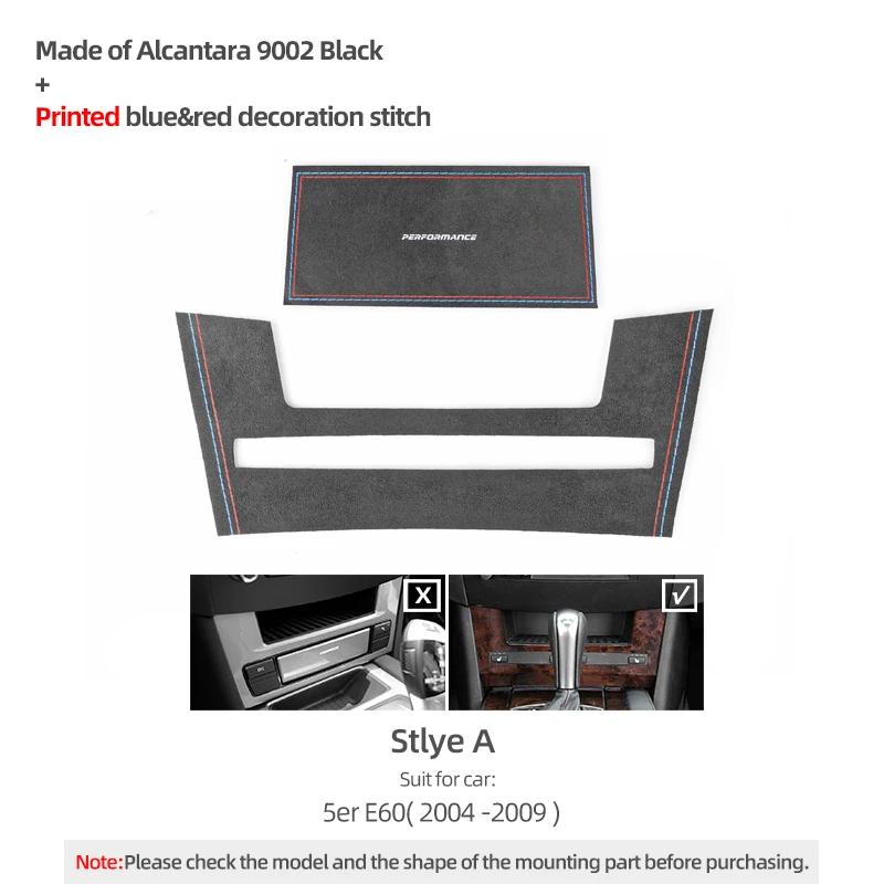Betterhumz Para BMW Serie 5 E60 2004-2009 Panel de Consola Central del Coche Caja de Almacenamiento Almohadilla Embellecedor Hecho de Alcantara Accesorios de Interior