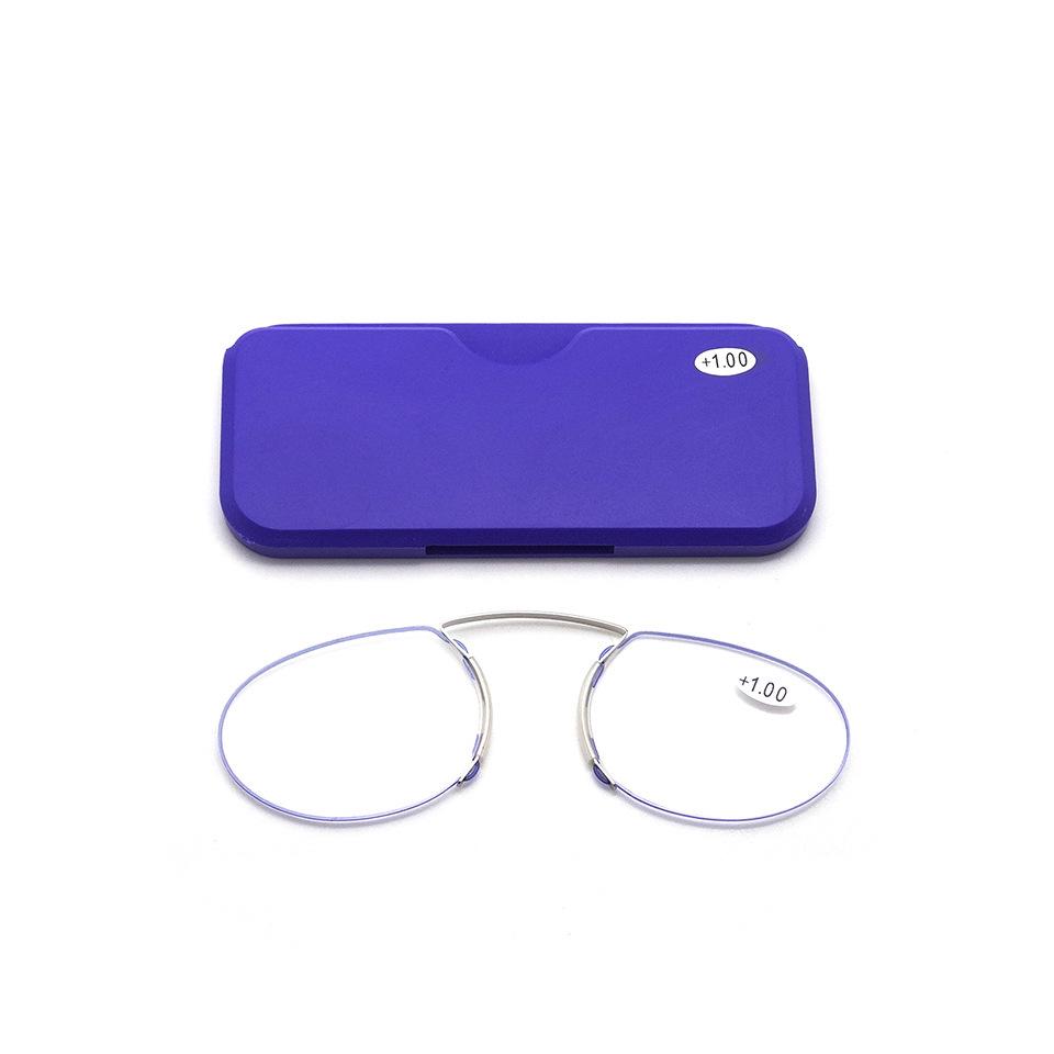 Frameless Ultra-Light Portable Nose Clip Reading Glasses for Men & Women; Stylish, Personalized Mini Glasses with Case.