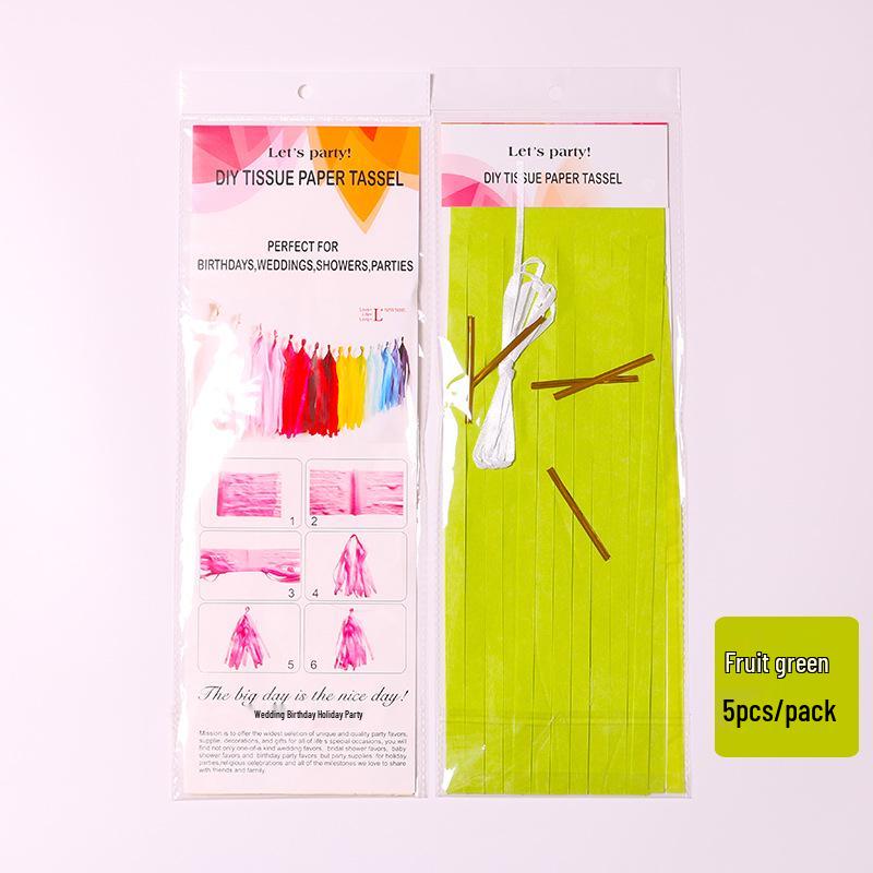 35cm DIY Paper Tassels for Children's Birthday, Wedding, or Festival Decorations - 5pcs/pack