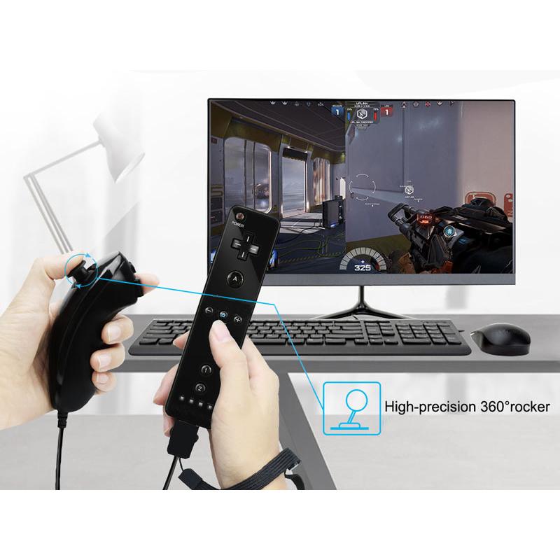 Controller Remoto Gioco Wii con Motion Plus Integrato Joystick Joypad per Nintendo