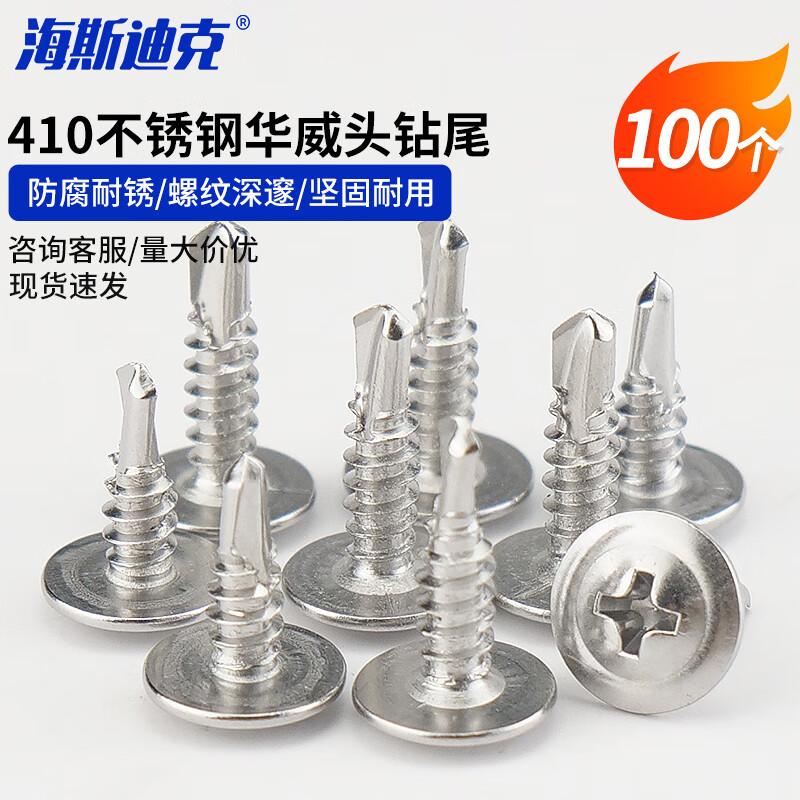 Haisidike HK-21 410SS Phillips Washer Head Self-Drilling Screws