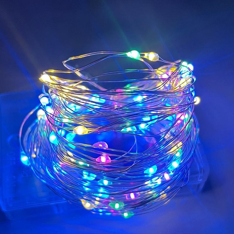 LED Strip Lights Small Colored Lights Wave Ball Battery Box Copper Wire Light String Christmas Bouquet Decorative Light String