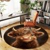 1PC highland cow Office Round Area Rug, Under Office Chairs Bedroom Living Room Home Decor, Carpet for Office -1110072