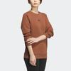 adidas Solid Logo Round Neck Long Sleeve Sweatshirt Women Sweatshirt Brown JE8615