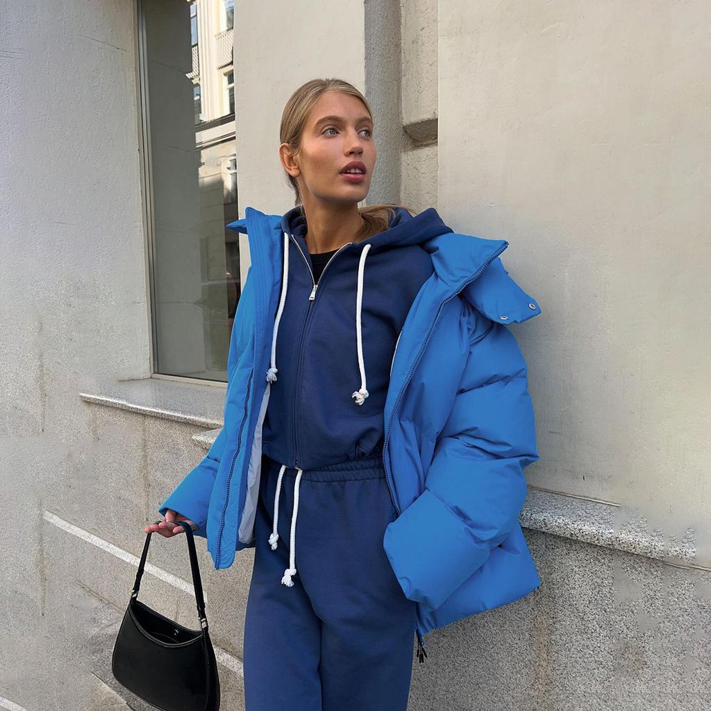 Casual Mit Kapuze Dicke Warme Baumwolle Mäntel Frauen Mode Reißverschluss Lose Jacke Winter Dame High Street Oberbekleidung