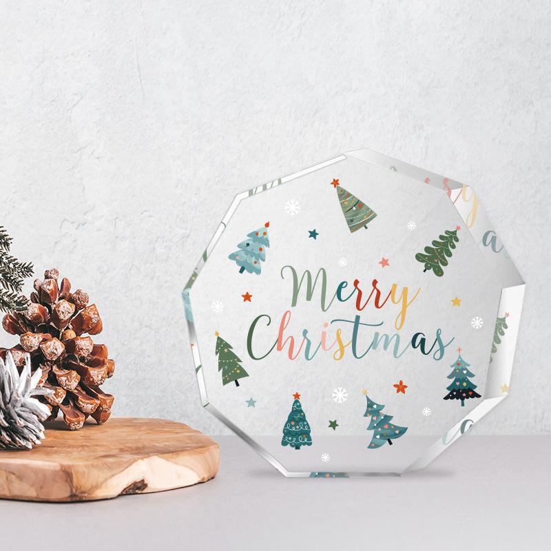 Nine-sided Shape Transparent Acrylic Christmas Souvenir Bedroom Living Room Desktop Ornaments
