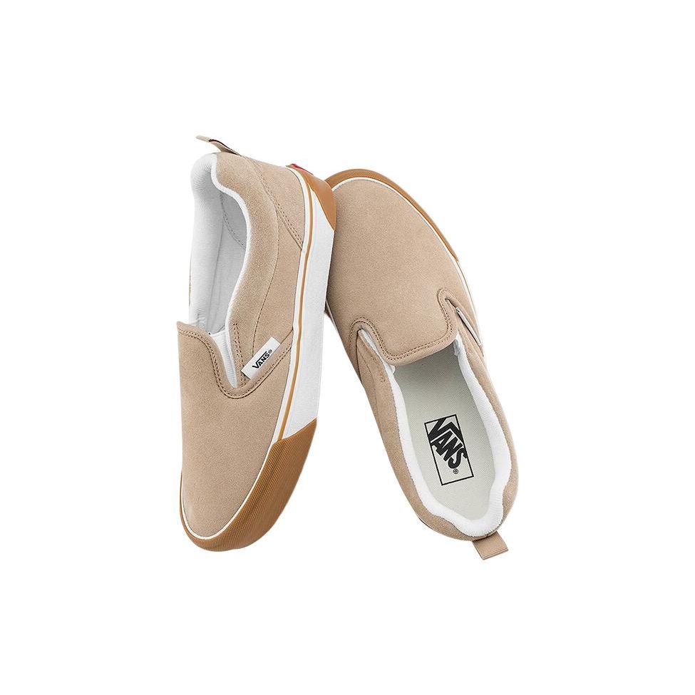Vans Knu Slip Comfortable Versatile Non-Slip Lightweight Low-Top Skate Shoes Unisex sneakers Brown VN0009QDBEI