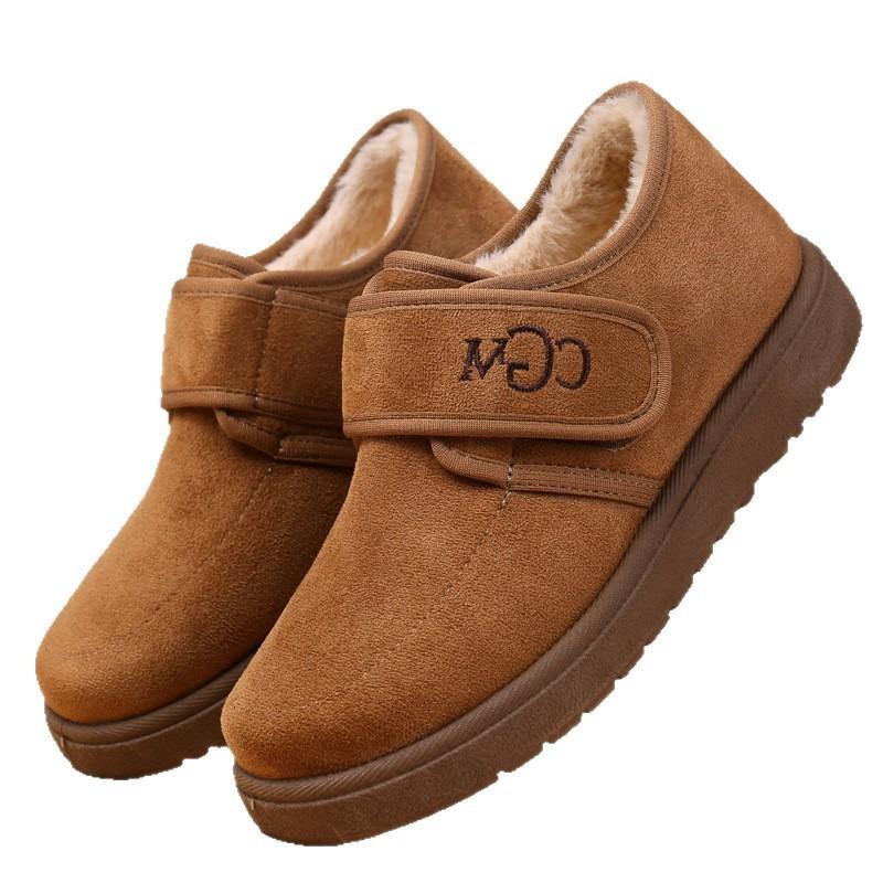 Cotton shoes women's Velcro warm women's boots trendy casual cotton boots piled thickened snow boots soft sole comfortable short boots