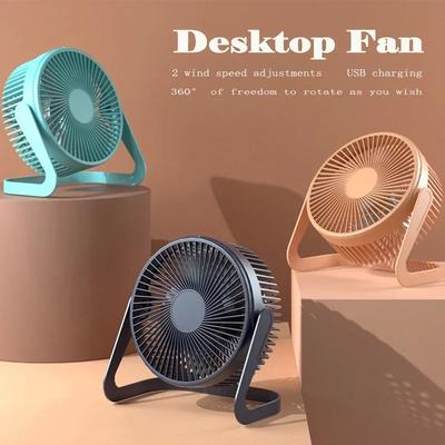 5-Zoll-USB-Desktop-Lüfter, 360 ° drehbar, Mini-einstellbarer tragbarer elektrischer Lüfter, Sommer-Stummluftkühler für das Home Office