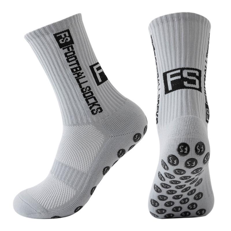 

Thickened Odor-resistant Anti-slip Football Socks with Dot-grip Soles серый