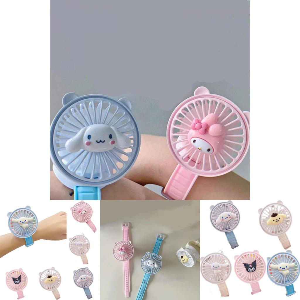 Sanrio Series Mini Fan Portable And Usb Charging Wristwatch Design For Kids And Adults