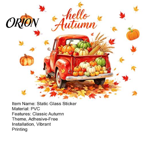Thanksgiving Holiday Ornaments Autumn Harvest Window Clings, Decorative Static Glass Sticker for Home Shop Festive Clings Decor, Removable PVC