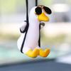 1PC Swing Duck Car Pendant Plaster Material Cool Duck Swing Mirror Hanging Pendant Car Accessories Car Supplies