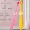 High End Soft Bristled Toothbrush For Children's Cartoon Cat Claw Design Soft Rubber Brush Handle Kids Household Toothbrush Set