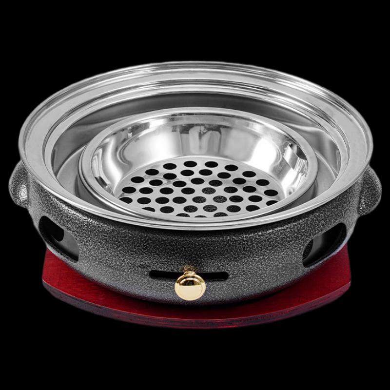 OEING Cast Iron Smokeless Charcoal BBQ Grill Stove