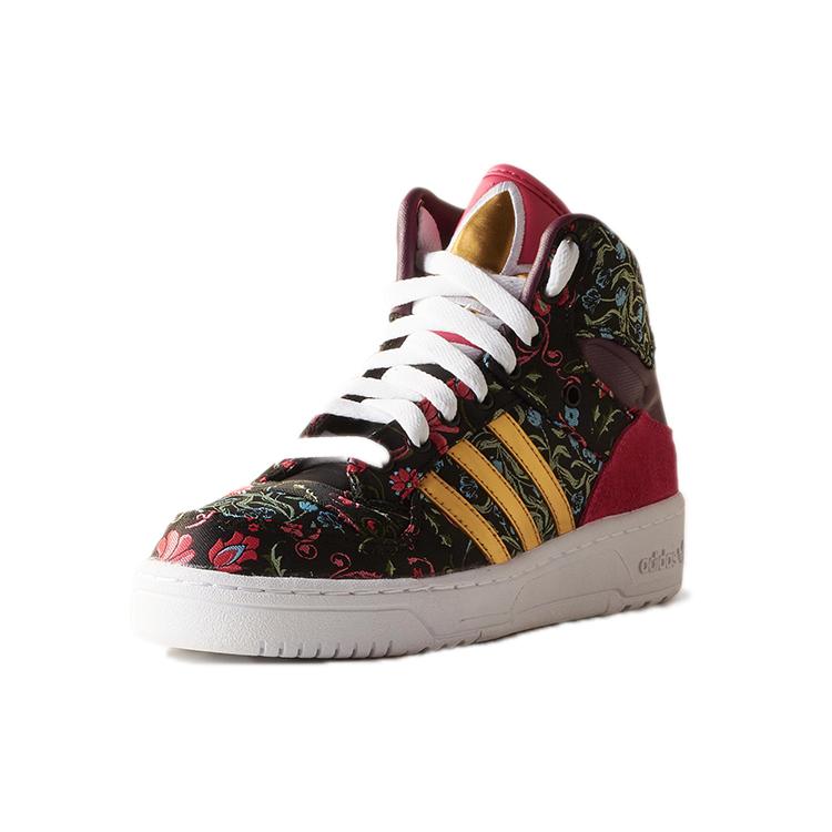Adidas Originals Metro Attitude Coverage Slip Resistant Mid top Skateboard Shoes Women's Black Red Patchwork B35344