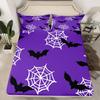 Gothic Spooky Bedding Set Pumpkin Lantern Cute Halloween Bed Sheets for Kids Boys Teens,Ghost Spiderwebs Fitted Sheet Black Cat Cobwebs Bats