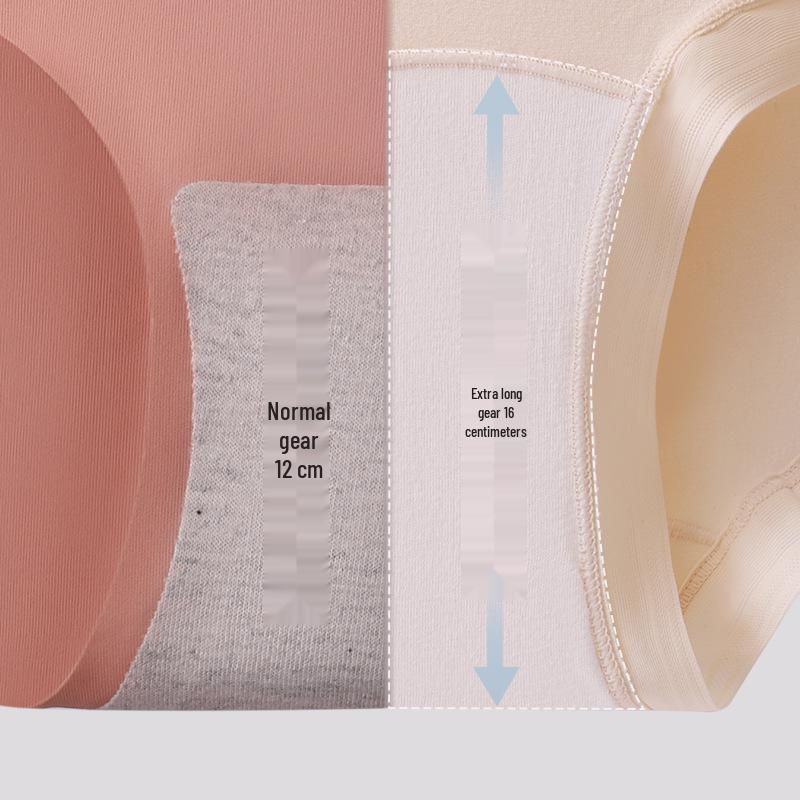 A-Grade Long-Staple High-Waisted Women's Cotton Briefs: Breathable, Soft, Antibacterial, Plus Size, Thin, Tummy Control, Extended Crotch.