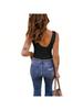 Damen Spitze Patchwork Tiefes V-Ausschnitt Gestrickte Weste Ärmellos Sommer Cami Tanktop