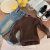 Children's Sweater Autumn/Winter New Collection Solid Color Versatile Knitted Shirt Boys' Stand Up Collar Bottom Shirt