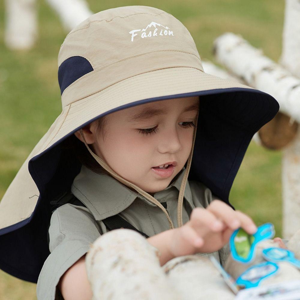 Big Brim Kids Sunscreen Hat Sun Protection Children Beach Cap Quick Dry Baby Fisherman Hat  Girls